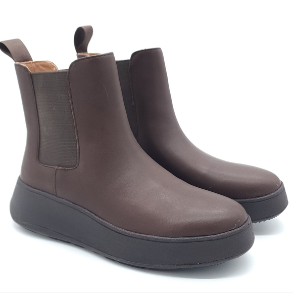 FitFlop Women's F-Mode Chunky Sole Chelsea Boot Chocolate Brown Size 5 - Picture 2 of 7